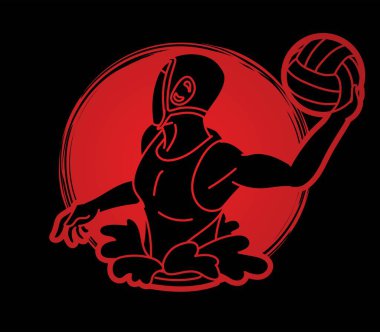 Su topu oyuncusu çizgi film grafik vektörü