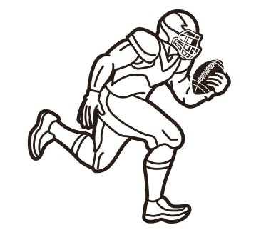 Amerikan Futbolcusu Hareketli Grafik Vektörü