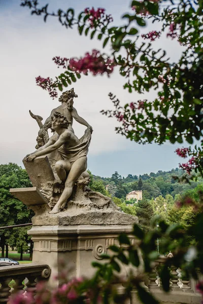 beautiful statue in park  in Turin city , Italy.