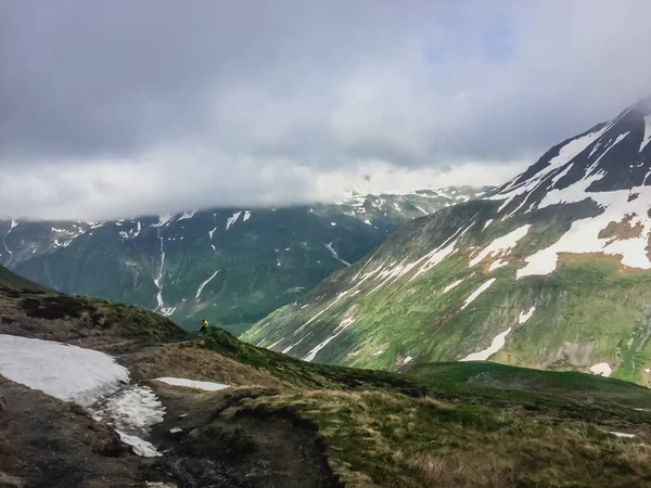 Bela Paisagem Montanhosa Com Neve — Fotografia de Stock