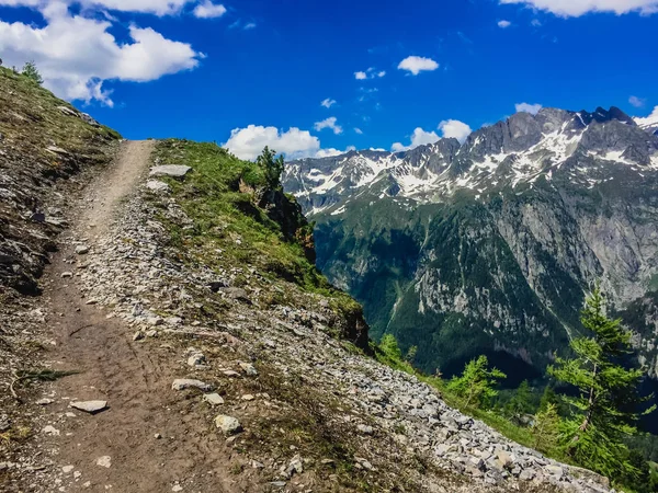 Hermoso Paisaje Montaña Con Hierba Verde Fresca —  Fotos de Stock