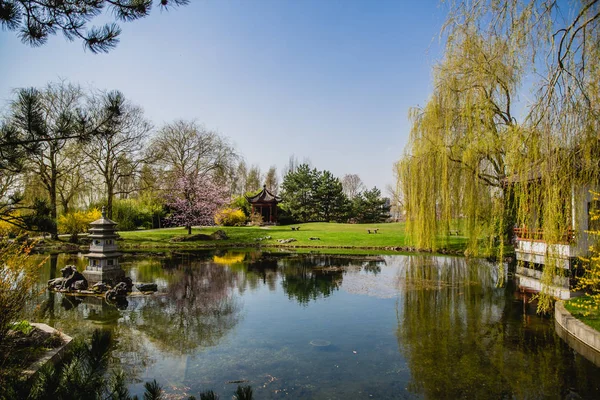 Vista Panorâmica Jardim Chinês Berlim Alemanha — Fotografia de Stock