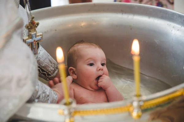 Obřad Křest Dítěte Detailní Zobrazení — Stock fotografie