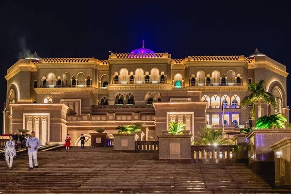 Emirate Palast Der Nacht Abu Dhabi Vereinigte Arabische Emirate — Stockfoto