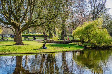Vondel park - ünlü konum Amsterdam, Hollanda