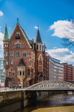 Güzel manzara şehrin ünlü Hamburg, Hamburg, Almanya