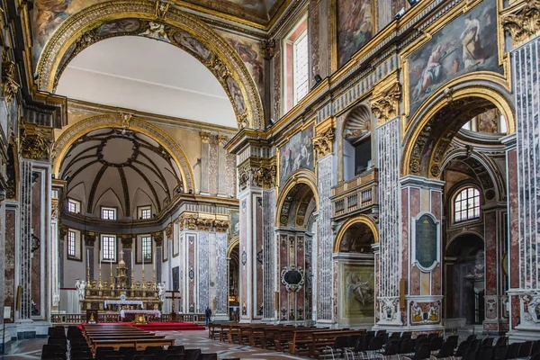 Interior Iglesia Nápoles Italia — Foto de Stock