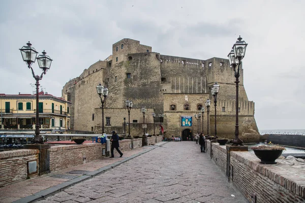 Středověký Hrad Neapoli Itálie — Stock fotografie