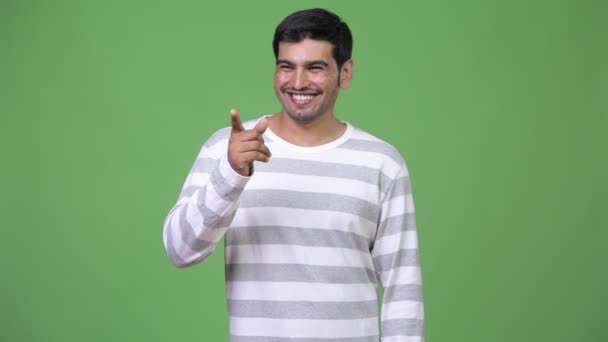 Young handsome Persian man laughing — Stock Video