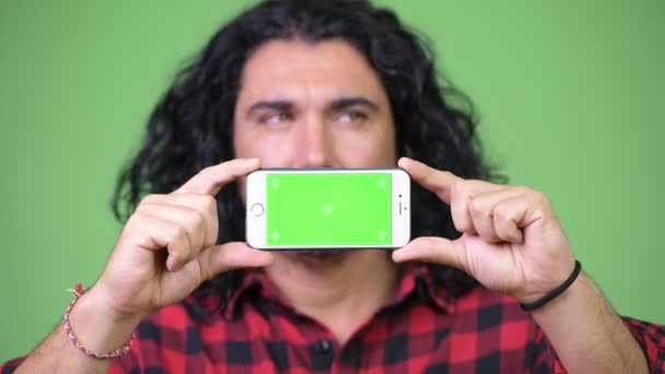 Szép csípő ember találat telefon — Stock videók