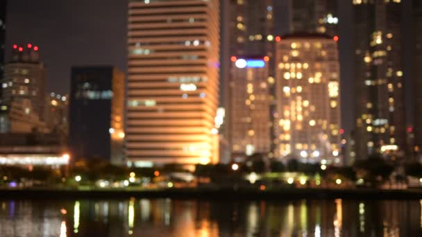 Bangkok stad bij nacht — Stockvideo