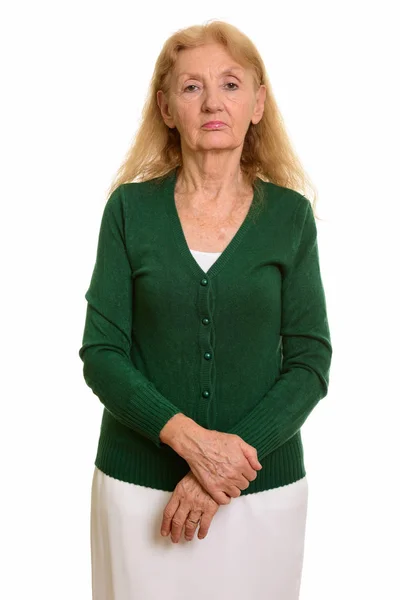 Studio shot of senior woman — Stock Photo, Image