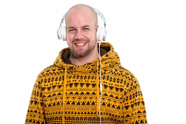 Studio shot of young bald muscular man — Stock Photo, Image