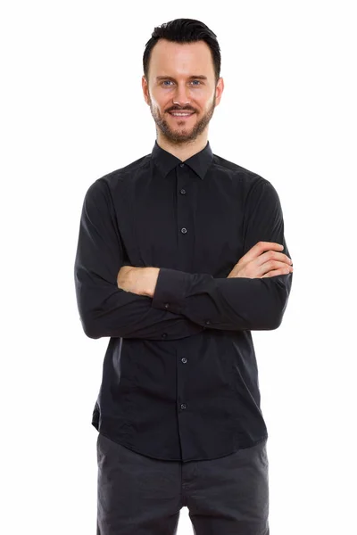 Porträt eines gutaussehenden Mannes vor weißem Hintergrund — Stockfoto