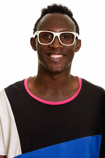 Cara de joven feliz negro africano hombre sonriendo — Foto de Stock