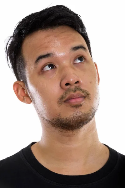 Seyir sırasında düşünme genç Asyalı adamın yüzünü — Stok fotoğraf