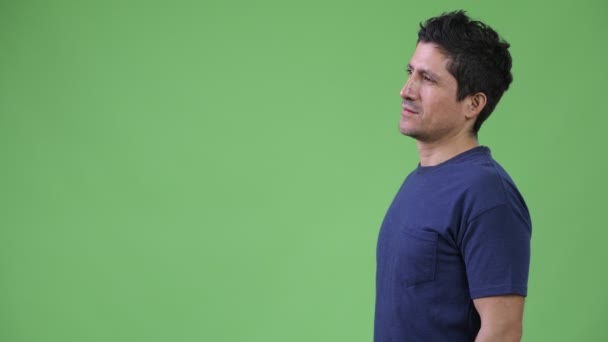 Profile view of Hispanic man — Stock Video