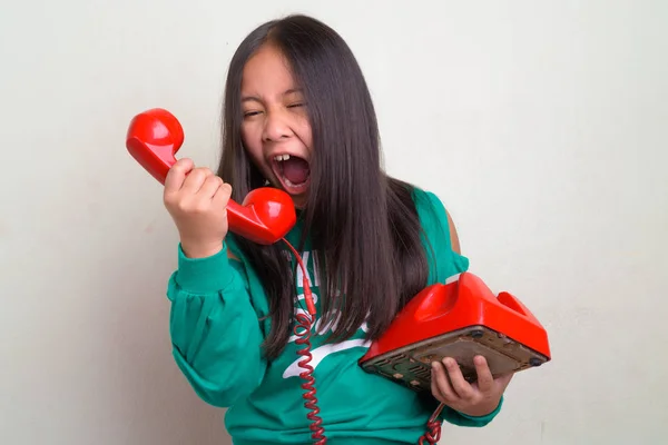 Portrait of young cute Asian girl wearing stylish clothes — Stock Photo, Image