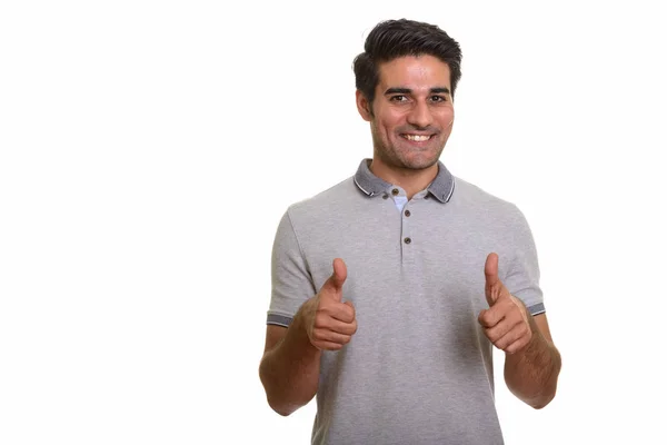 Joven hombre persa guapo sobre fondo blanco — Foto de Stock