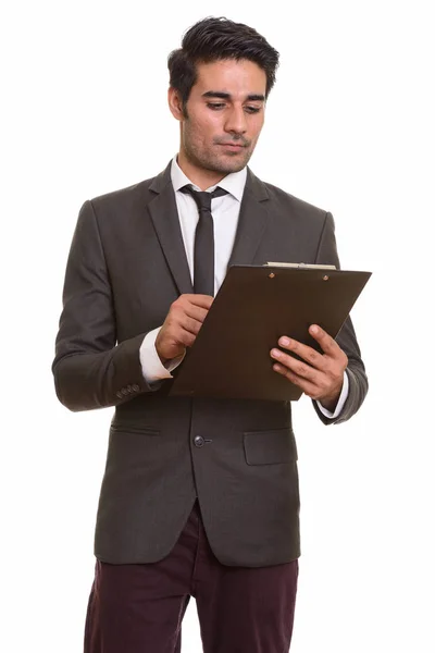 Joven hombre persa guapo sobre fondo blanco — Foto de Stock