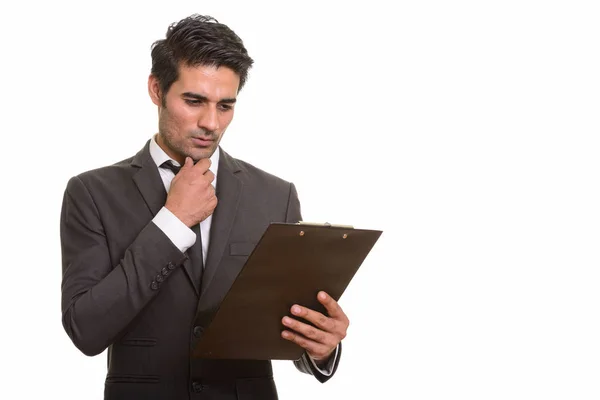 Joven hombre persa guapo sobre fondo blanco — Foto de Stock