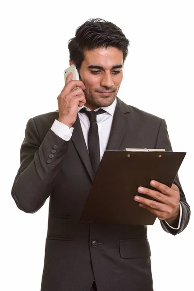 Joven hombre persa guapo sobre fondo blanco — Foto de Stock