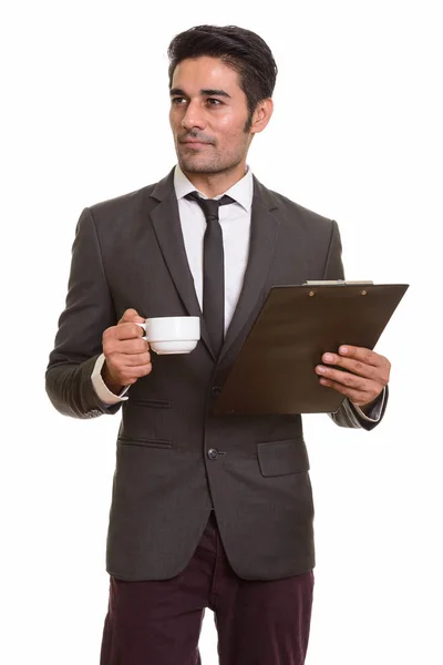 Joven hombre persa guapo sobre fondo blanco — Foto de Stock