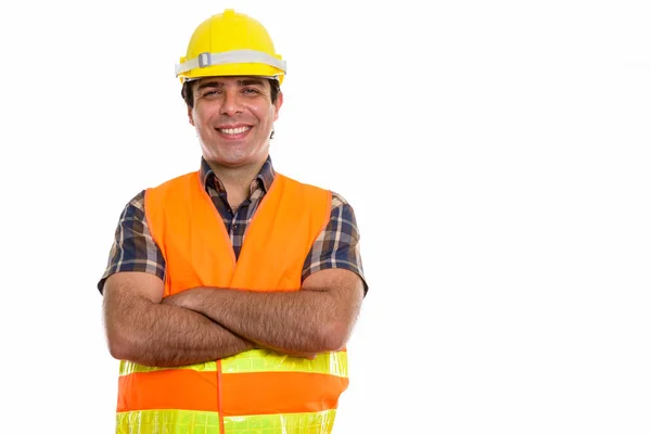 Stüdyo çekim mutlu Farsça delikanlı inşaat işçisi smili