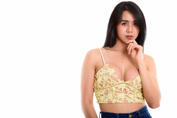 Studioaufnahme einer jungen asiatischen Transgender-Frau — Stockfoto