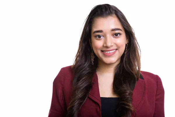 Estudio de la joven feliz empresaria india sonriendo —  Fotos de Stock