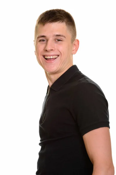 Young happy Caucasian man smiling and looking at camera — Stock Photo, Image