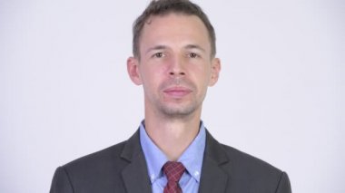 İşadamı şok seyir stüdyo çekim