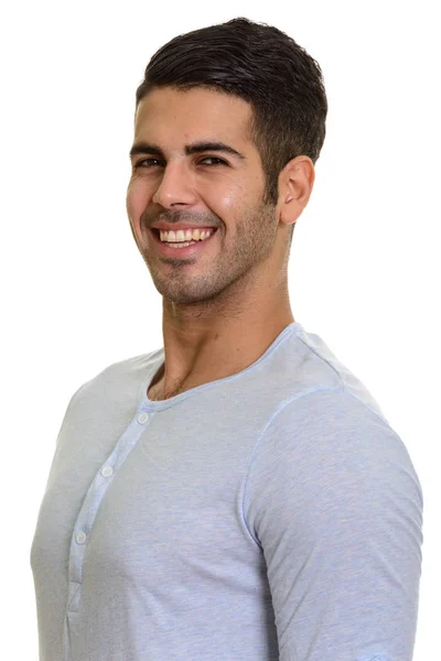 Portret Studio młody przystojny mężczyzna Perski uśmiechający się — Zdjęcie stockowe