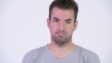 Genç İspanyol adam sıkılmış arayan yorgun
