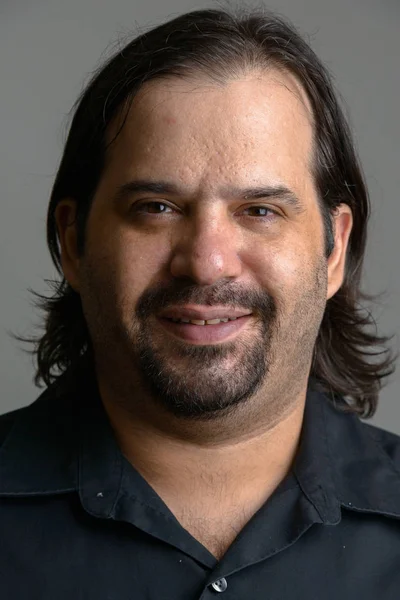 Cara de grasa feliz caucásico hombre sonriendo — Foto de Stock