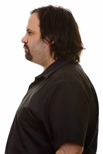Профіль вид жиру обличчя людини кавказька — стокове фото