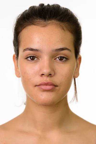 Face of young beautiful Caucasian teenage girl — Stock Photo, Image