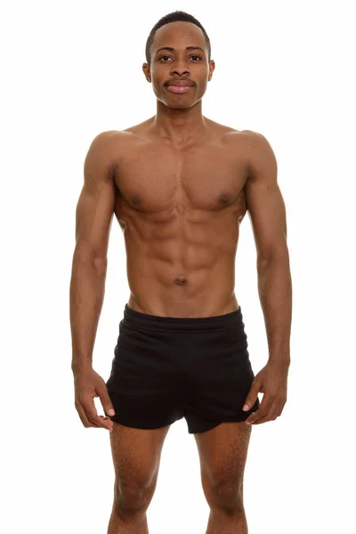 Retrato de jovem muscular Africano homem sem camisa — Fotografia de Stock