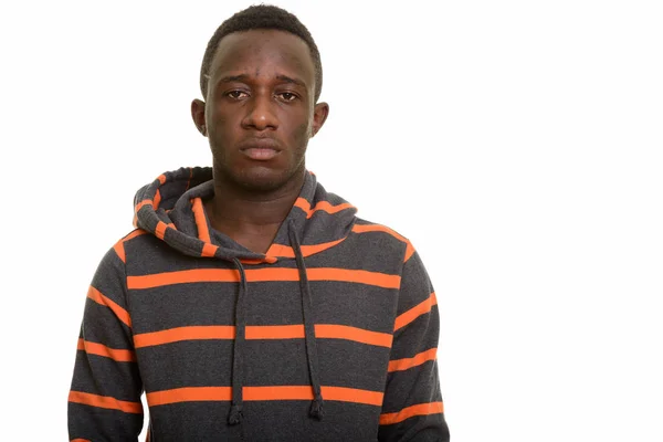 Porträtt av unga afrikanska man bär hoodie — Stockfoto