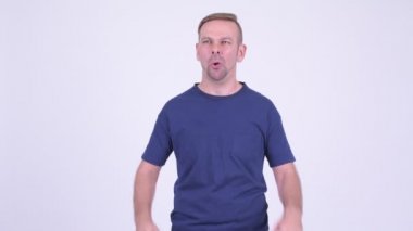 Alkışlar eller mutlu sarışın adam portresi