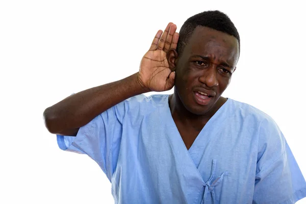 Студія постріл молодий негр африканських пацієнта прослуховування при t — стокове фото