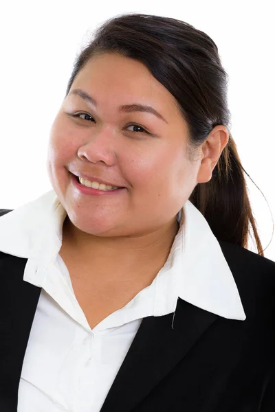 Volto di giovane felice grasso asiatico donna d'affari sorridente — Foto Stock