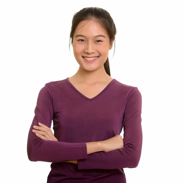 Retrato de joven feliz Asiática adolescente sonriendo —  Fotos de Stock