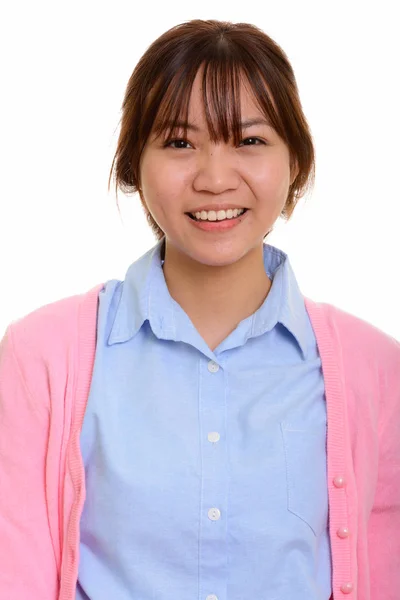 Retrato de joven feliz Asiática adolescente sonriendo — Foto de Stock