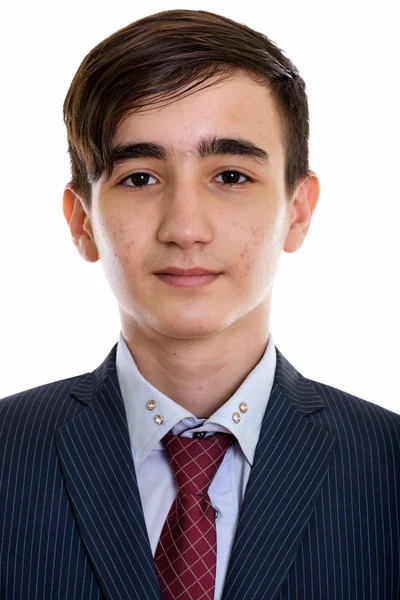Face of young handsome Persian teenage businessman — Stock Photo, Image