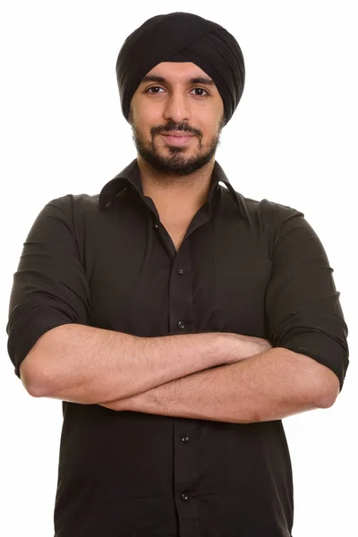 Retrato de jovem bonito indiano Sikh homem — Fotografia de Stock