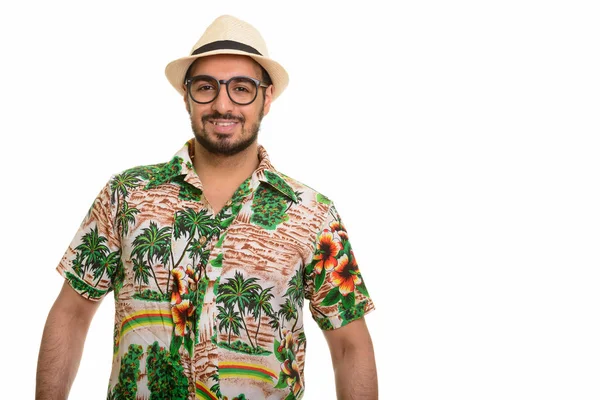 Young happy Indian man smiling ready for vacation — Stock Photo, Image