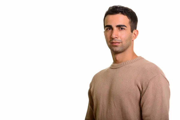 Retrato de joven apuesto hombre persa sobre fondo blanco — Foto de Stock