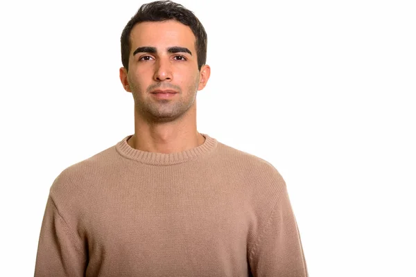 Retrato de joven apuesto hombre persa sobre fondo blanco — Foto de Stock