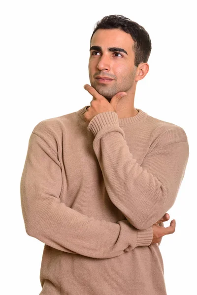 Portrait de jeune homme persan beau planification et la pensée — Photo